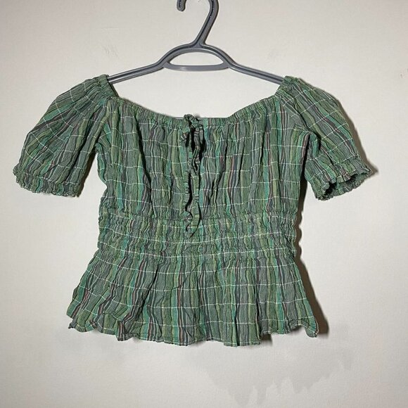 NWOT FREE PEOPLE Vivi Smocked Stripe Top size XS - Picture 2 of 6